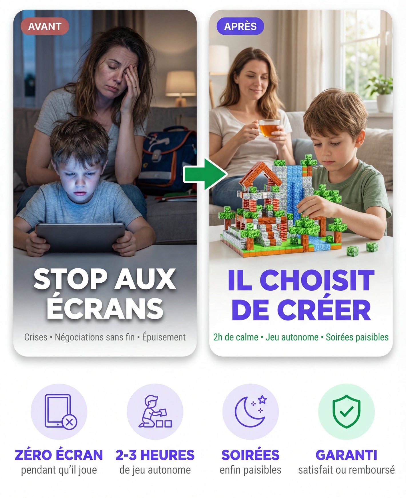  activité enfant sans écran blocs magnétiques éducatifs