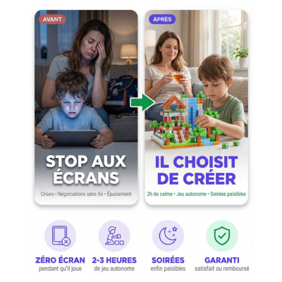  enfant jouant avec blocs magnétiques activité éducative sans écran